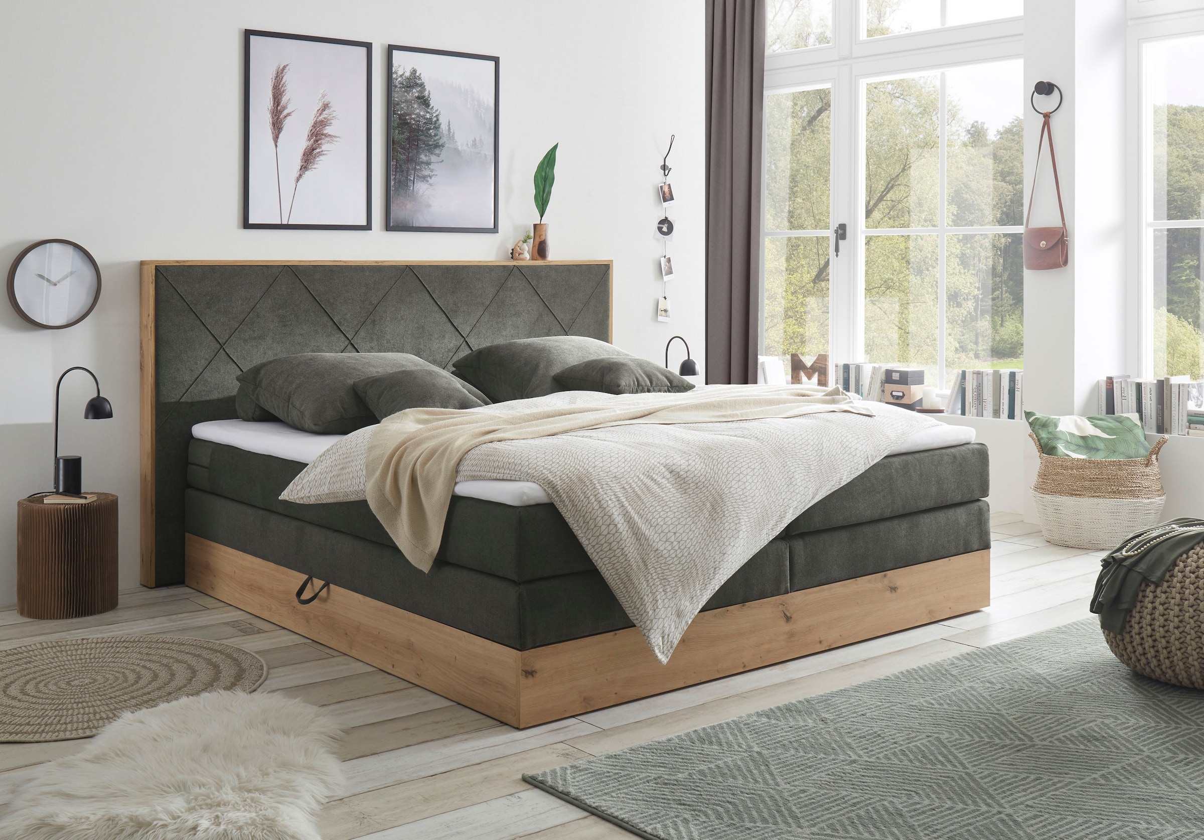 Boxspringbett »Bellevue«, mit 2 Bettkästen und Topper - Schlafzimmer ...