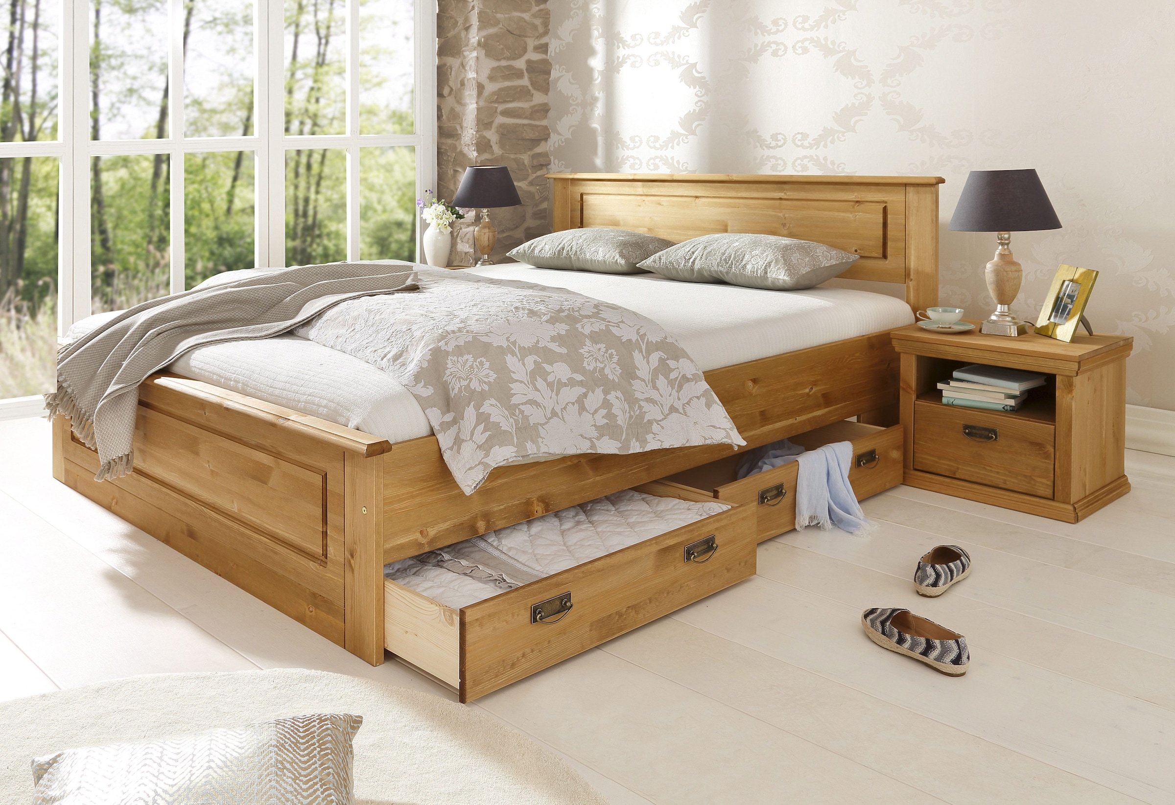 Home affaire Massivholzbett »Madrid« - Schlafzimmer-Depot - Bettenlager ...