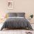 ATsense Baumwolle Bettwäsche 155×220 cm, 2 teilig Wende Bettwäsche-Sets mit Dunkelgrau Gestreiftes, Weiche Bettbezug Set mit Reißverschluss und 1…