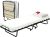 Cortassa – Klappbett mit Matratze aus Polyurethan, Höhe 10 cm, mit Kopfkissen, Einzelbettgestell aus Holz, 80 x 200 cm, platzsparendes Bett mit Rollen