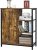 COSTWAY Sideboard mit höhenverstellbarem Einlegeboden und 3 offenen Ablagen, Kommode Vintage, Beistellschrank aus Holz & Stahl, Küchenschrank bis…