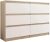 FRAMIRE R-120 Kommode in Sonoma Eiche mit Weiß, Kommode mit 6 Schubladen, Schrank für Schlafzimmer, Wohnzimmer, Bad, 120 x 76 x 31 cm