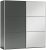Kleiderschrank VIGO 200 Schwebetürenschrank Schrank mit Schiebetür 2 Kleiderstangen 4 Einlegeboden Graphite mit Spiegel 151/215 / 65 cm