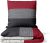 LARAWELL Bed Linen 135 x 200 cm Cotton Red Grey Striped Premium