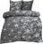 Leonado Vicenti – 4-piece bed linen seersucker 135 x 200 cm or 155 x 200 cm with zip, size: 155 x 220 cm, colour: design: grey stars