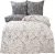 Leonado Vicenti – 4-piece cotton 135 x 200 cm marble grey breathable reversible bed linen bedroom set pillow blanket cover
