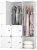 Lowander Kleiderschrank Stecksystem mit 3×4 Würfeln, Multifunktionsschrank 111×148 cm Weiss, Kunststoff-Garderobe mit Hängefläche/abschließbarer…