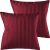 Pure Label 2er Set Mako Satin Damast Streifen Kissenbezüge 40×40 cm aus 100% Baumwolle in rot – Traumhaft weiche Deko Kissen passend zu unseren…