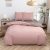 WZW 3-Piece Bed Linen, 220 x 240 cm, Antique Pink/Dark Grey, 1x Duvet Cover with Zip and 2x Pillowcases, 80 x 80 cm, 100% Brushed Microfibre, 130 g/m²